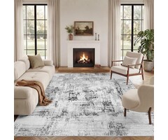 Moderner Wohnzimmerteppich, 160 x 230 cm, Grau, 51% Rabatt
