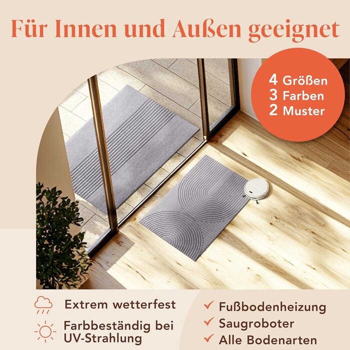 Moderne Schmutzfangmatte 60x90 cm Hellgrau - 30% Rabatt