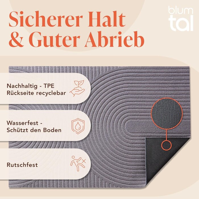 Moderne Schmutzfangmatte 60x90 cm Hellgrau - 30% Rabatt