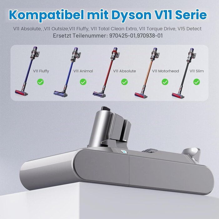 Ersatzakku für V11 & V15 Staubsauger - 3900mAh - 33% Rabatt