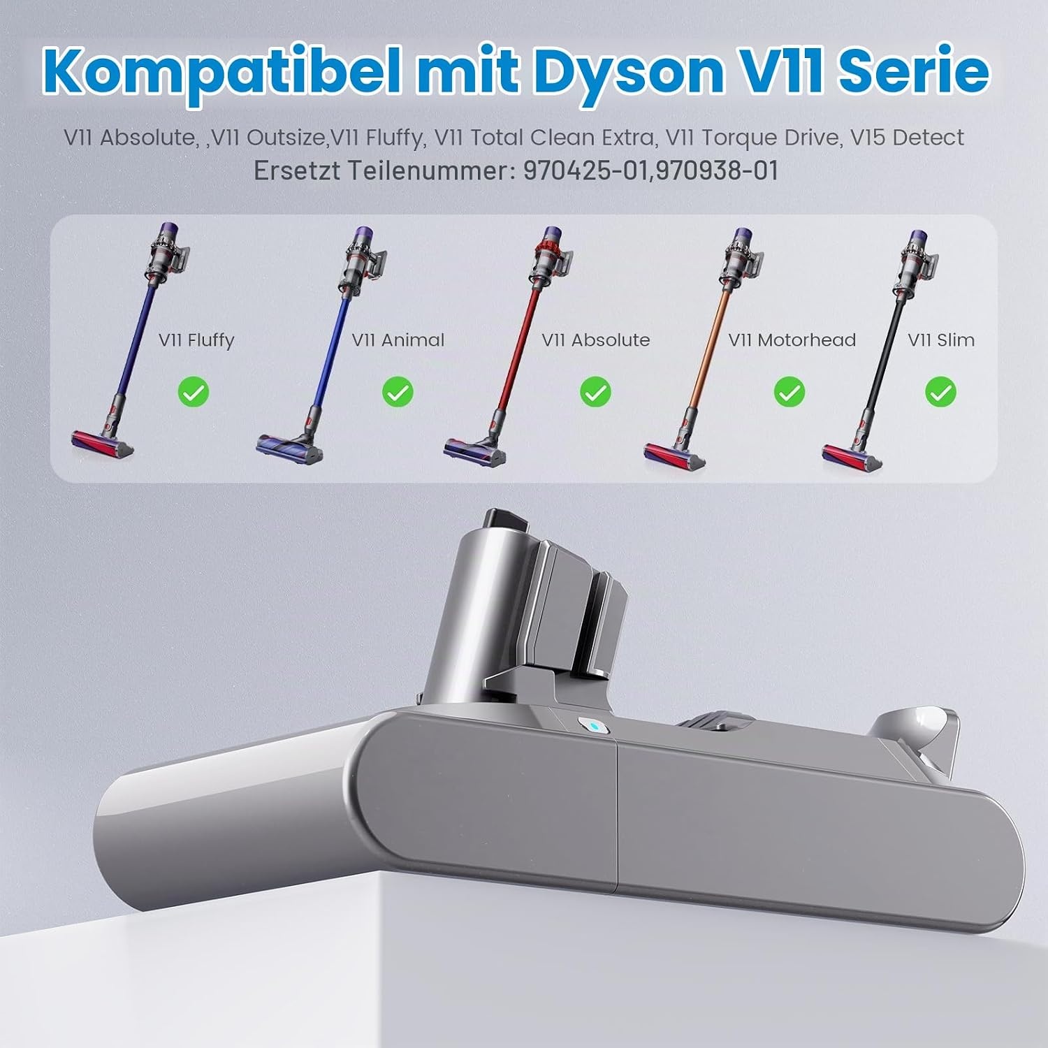 Leistungsstarker Ersatzakku für Dyson V11/V15 - 33% Rabatt