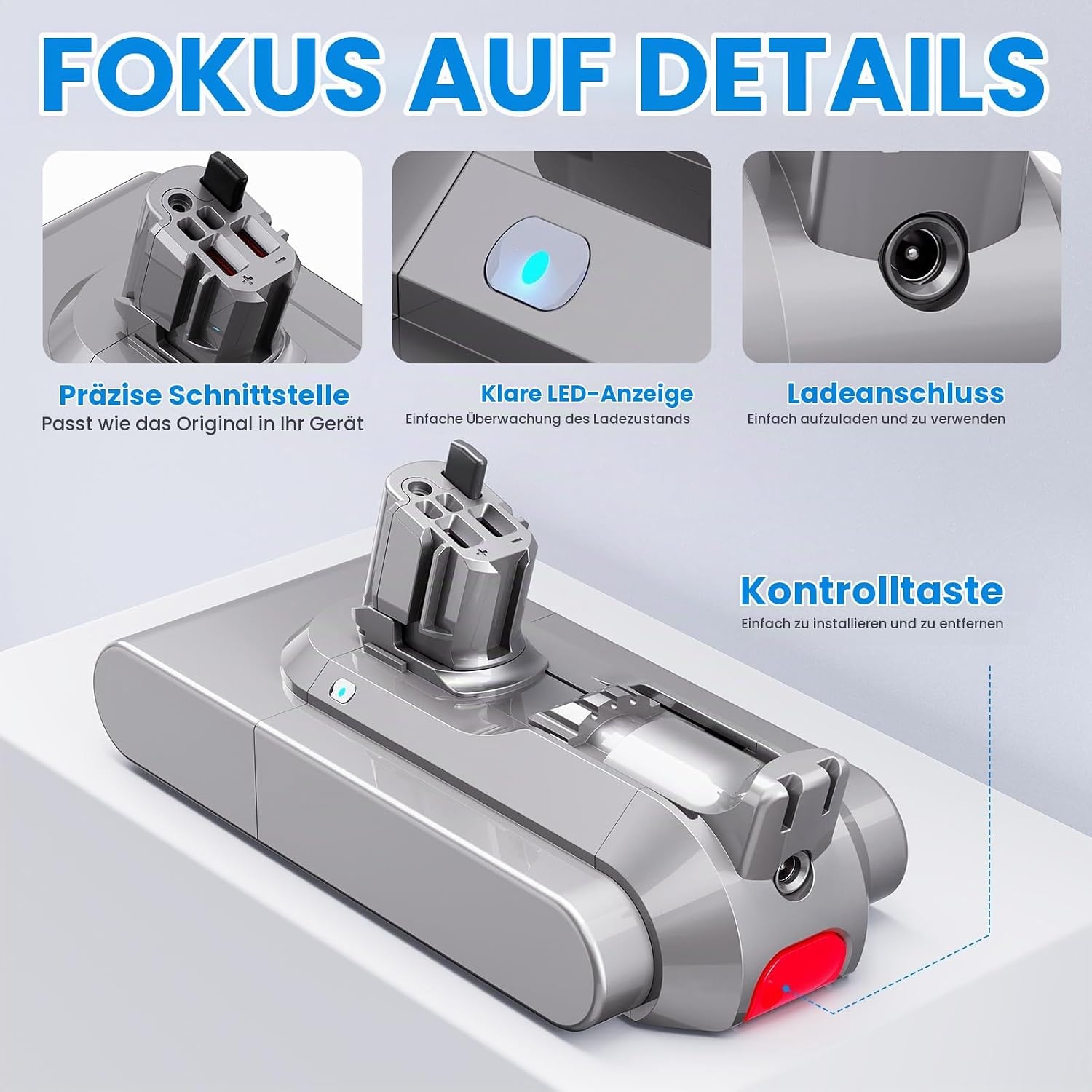 Leistungsstarker Ersatzakku für Dyson V11/V15 - 33% Rabatt