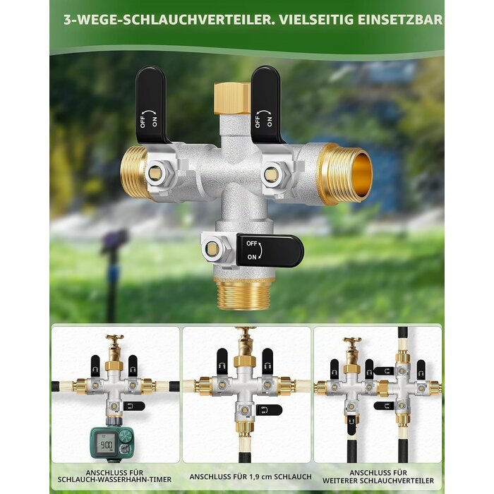3-Wege-Wasserverteiler 3/4 Zoll - 32% Rabatt - Gartenbewässerung