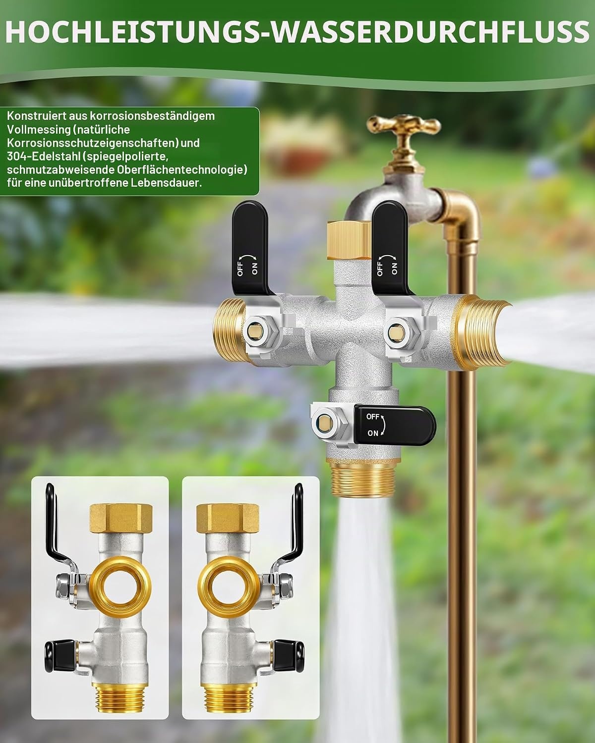 3-Wege-Wasserverteiler 3/4 Zoll - 32% Rabatt - Gartenbewässerung