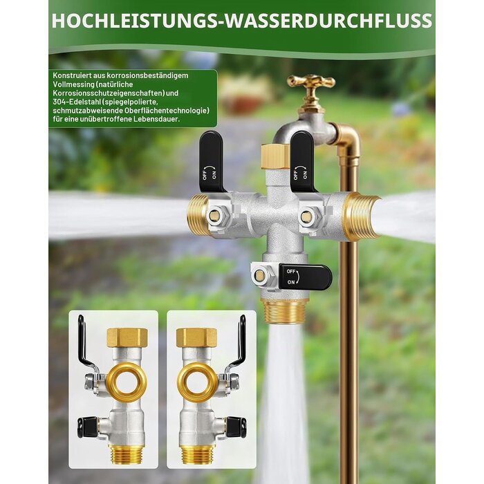 3-Wege-Wasserverteiler 3/4 Zoll - 32% Rabatt - Gartenbewässerung