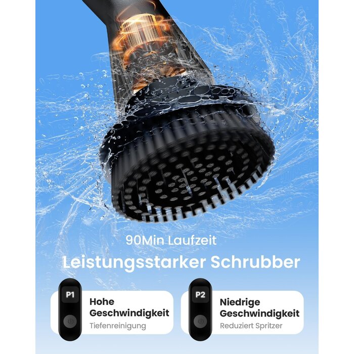 Elektrische Reinigungsbürste, 7 Aufsätze, ausziehbar - 32% Rabatt