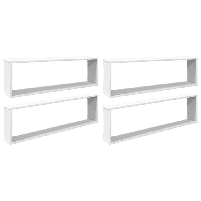 Wandregal 4er Set Würfel Weiß 100x15x30cm - 34% Rabatt