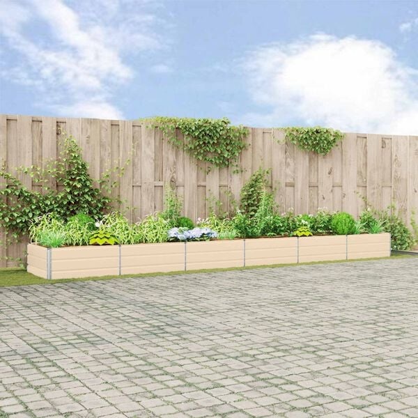 Großer Pflanzkübel Elfenbein 580x100x45cm Stahl verzinkt - 34% Rabatt