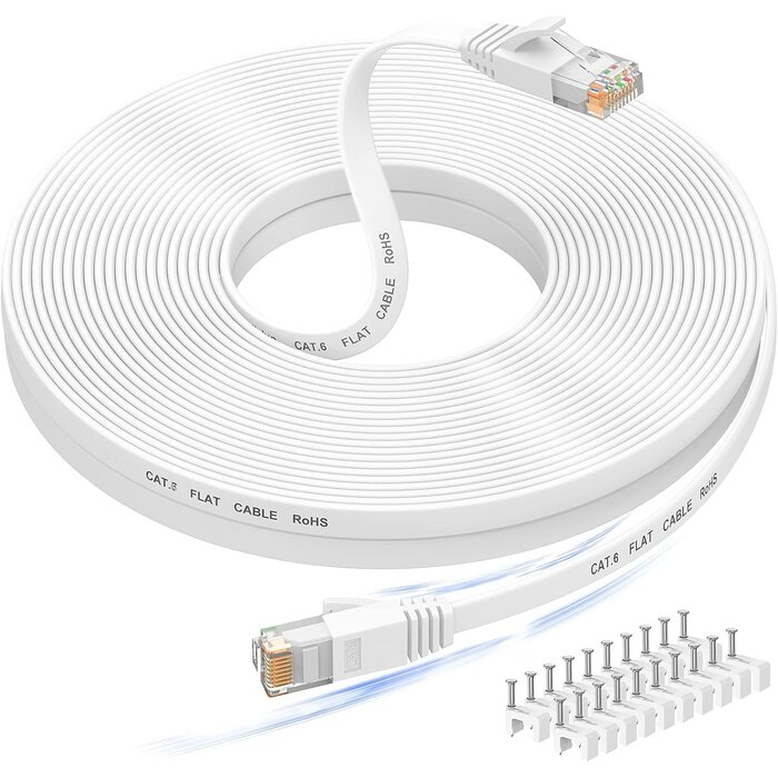 Cat 6 Ethernetkabel 30m Weiß - 30% Rabatt