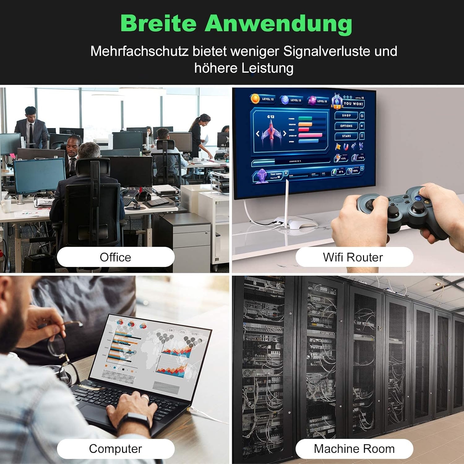 Cat 6 Ethernetkabel 30m Weiß - 30% Rabatt