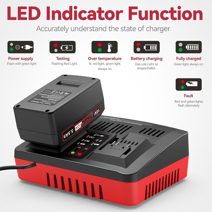 Dual-Ladegerät für 18V Akkus - 31% Rabatt - Schnelles 2-Port Laden