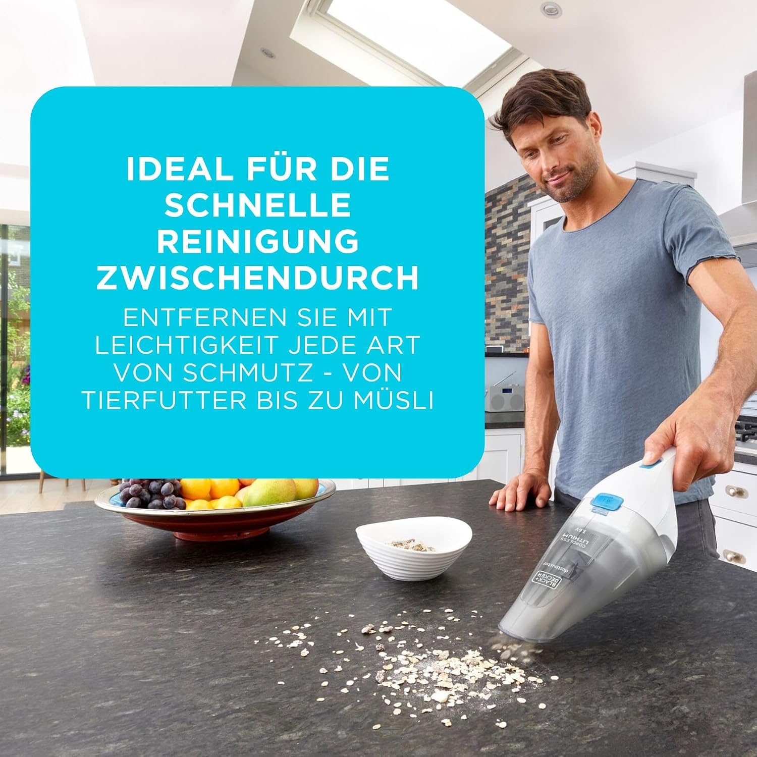 Kompakter Handstaubsauger - beutellos - 31% Rabatt - Weiß