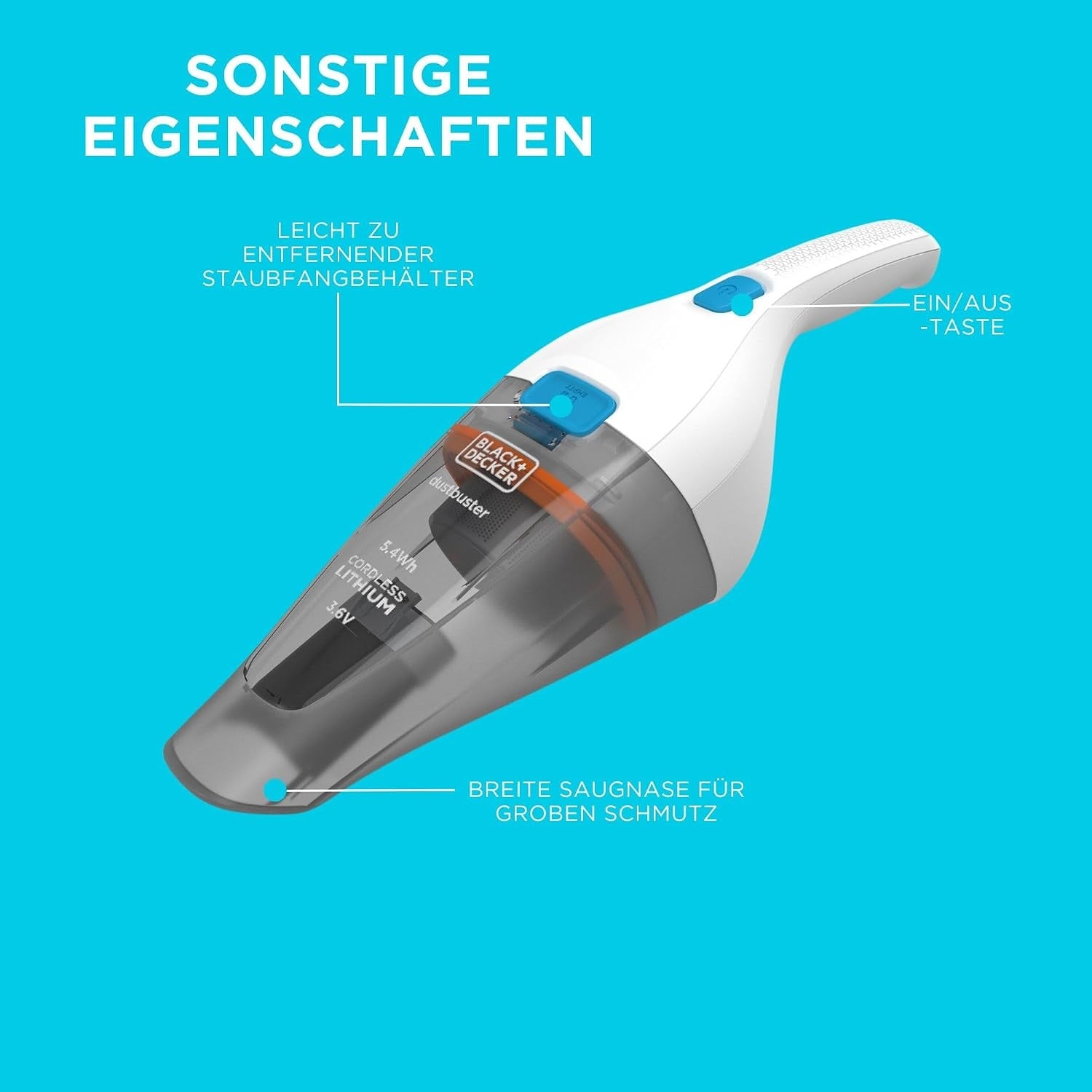 Kompakter Handstaubsauger - beutellos - 31% Rabatt - Weiß
