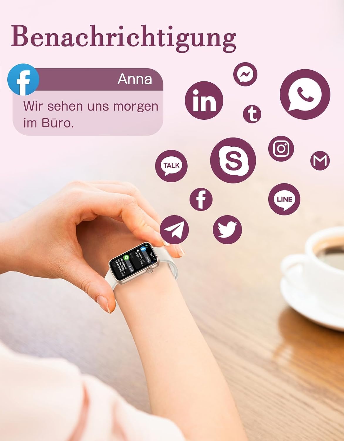 Elegante Smartwatch für Damen in Starlight Gold - 30% Rabatt