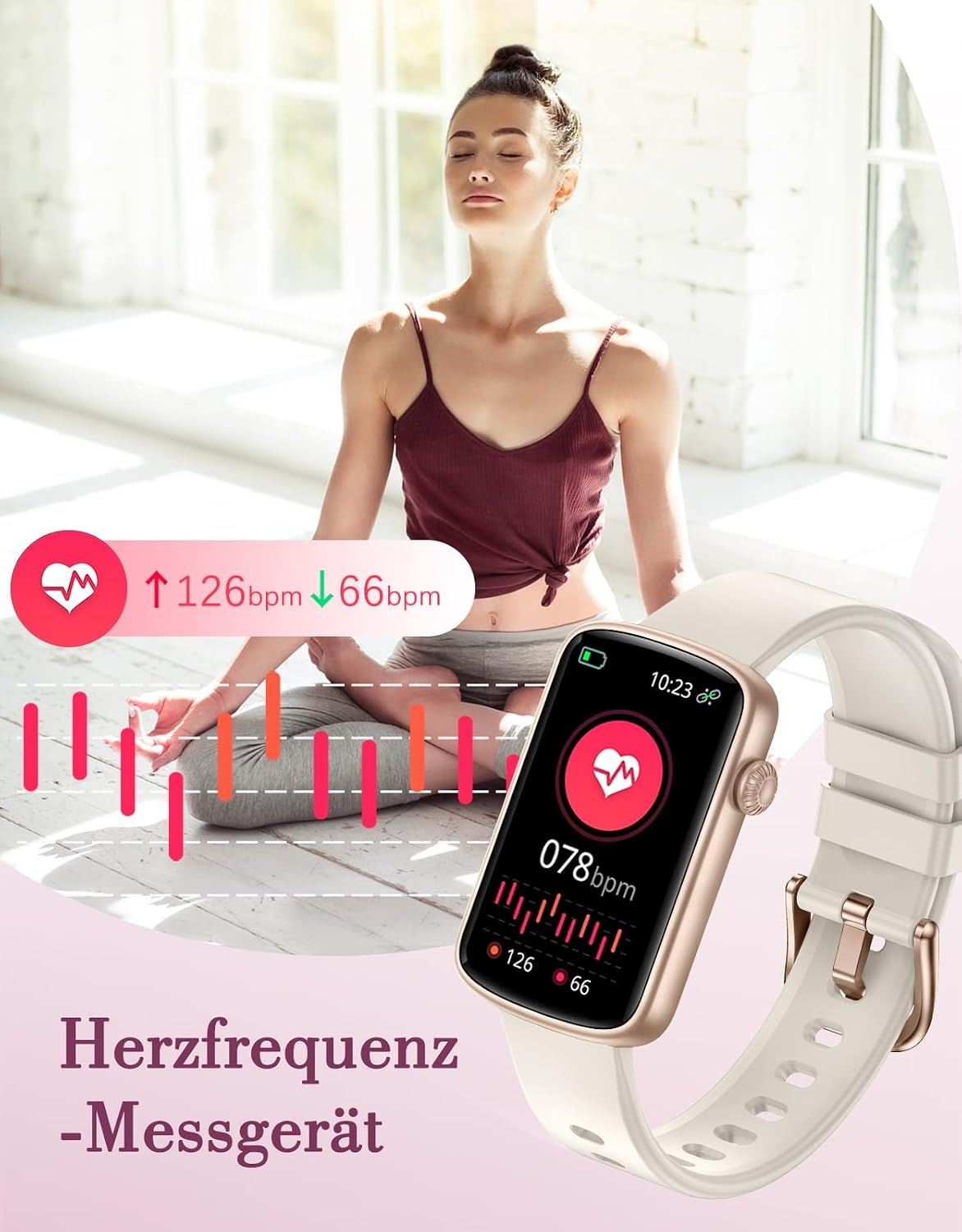 Elegante Smartwatch für Damen in Starlight Gold - 30% Rabatt