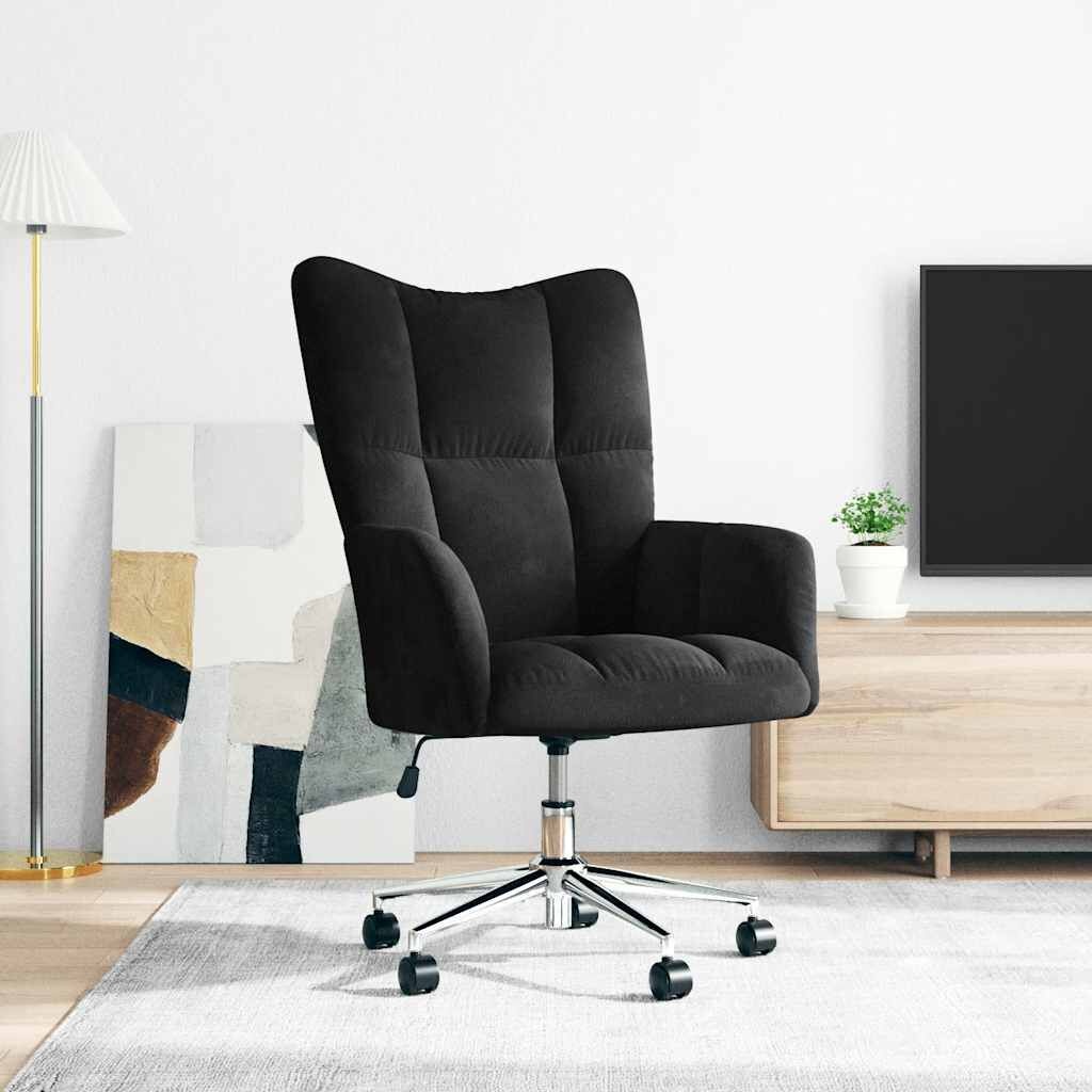 Eleganter Relaxsessel in Schwarz, Samt - 34% Rabatt
