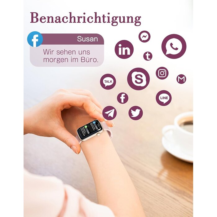 Ultradünne Smartwatch für Damen in Rosa - 30% Rabatt