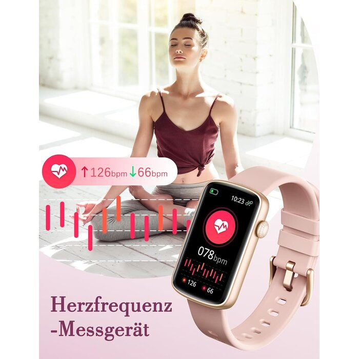 Ultradünne Smartwatch für Damen in Rosa - 30% Rabatt