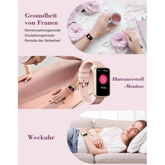 Ultradünne Smartwatch für Damen in Rosa - 30% Rabatt