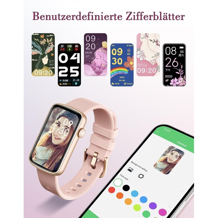 Ultradünne Smartwatch für Damen in Rosa - 30% Rabatt