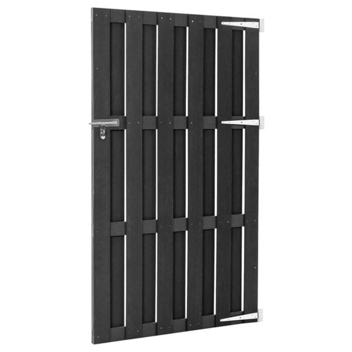 Gartentor 100x180 cm aus WPC in Grau - 38% Rabatt