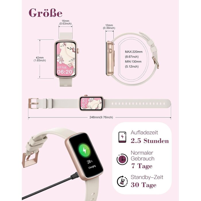 Elegante Damen Smartwatch, Starlight Gold - 30% Rabatt
