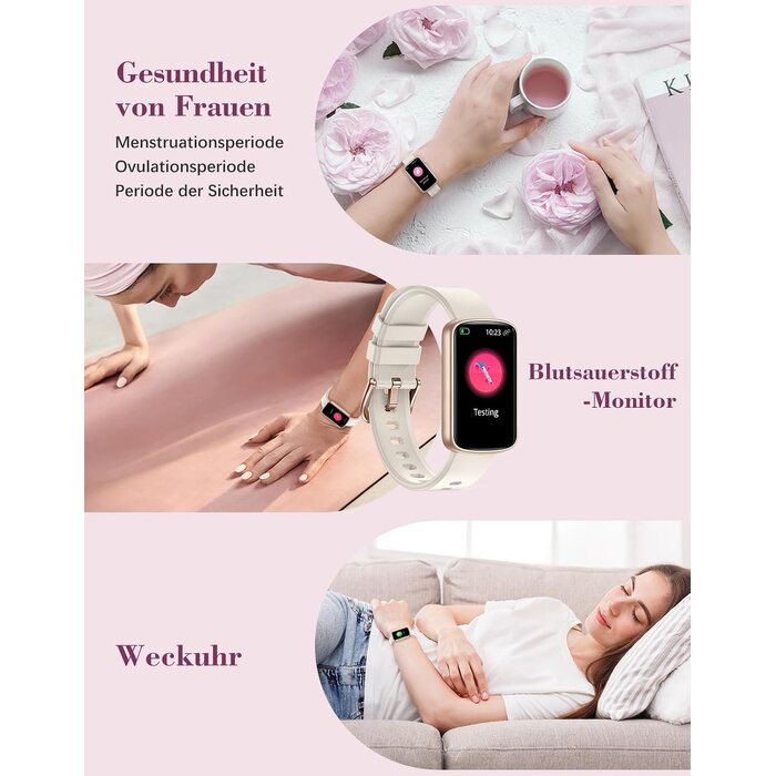 Elegante Damen Smartwatch, Starlight Gold, Fitness-Tracker - 30% Rabatt