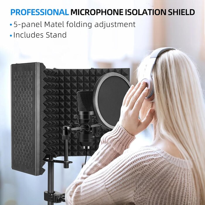 Mikrofon-Isolationsset mit Stativ & Popfilter - 33% Rabatt