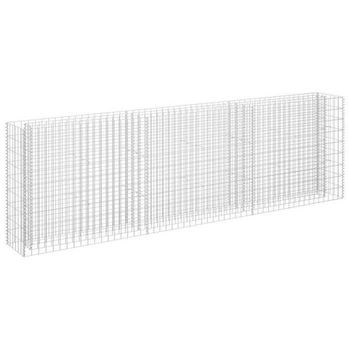Gabionen-Hochbeet 270x30x90 cm - Verzinkter Stahl - 35% Rabatt