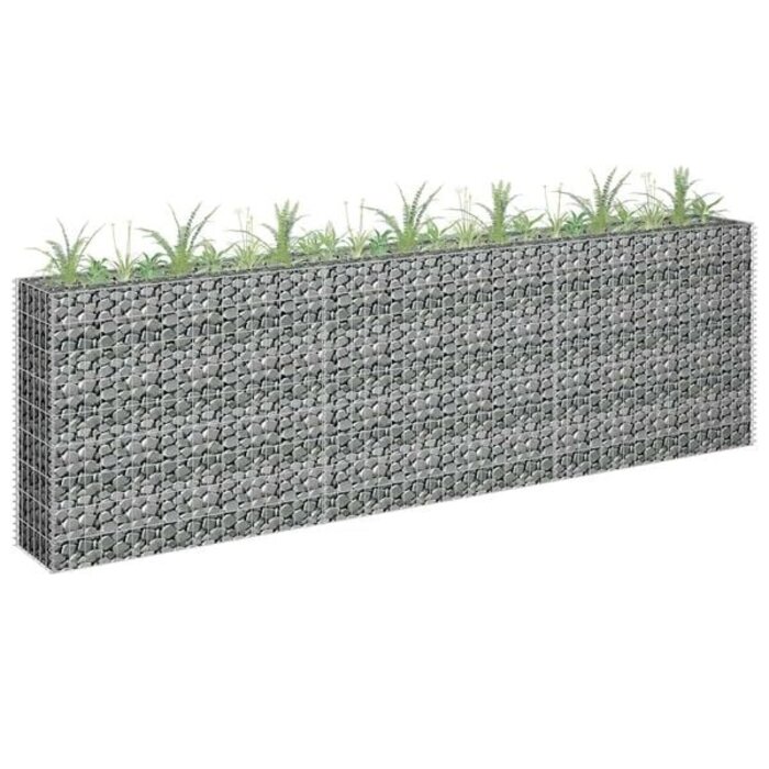Gabionen-Hochbeet 270x30x90 cm - Verzinkter Stahl - 35% Rabatt