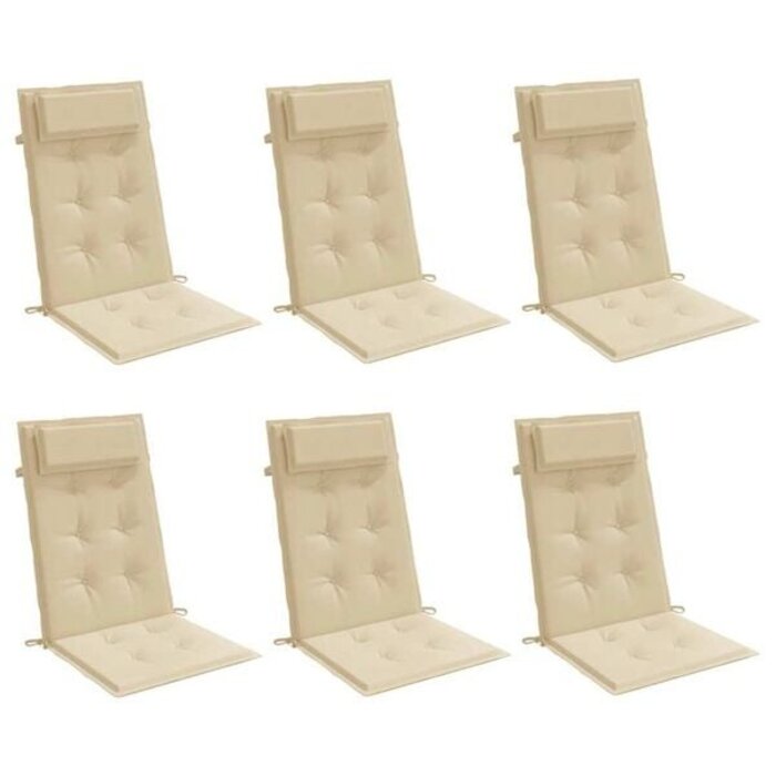 6er Set Hochlehner-Stuhlkissen Beige 120x50cm - 34% Rabatt