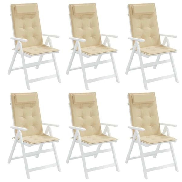 6er Set Hochlehner-Stuhlkissen Beige 120x50cm - 34% Rabatt