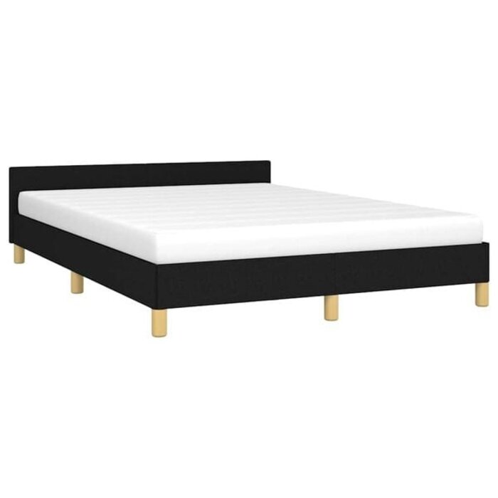 Bettrahmen mit Kopfteil Schwarz 140x190 cm - 34% Rabatt