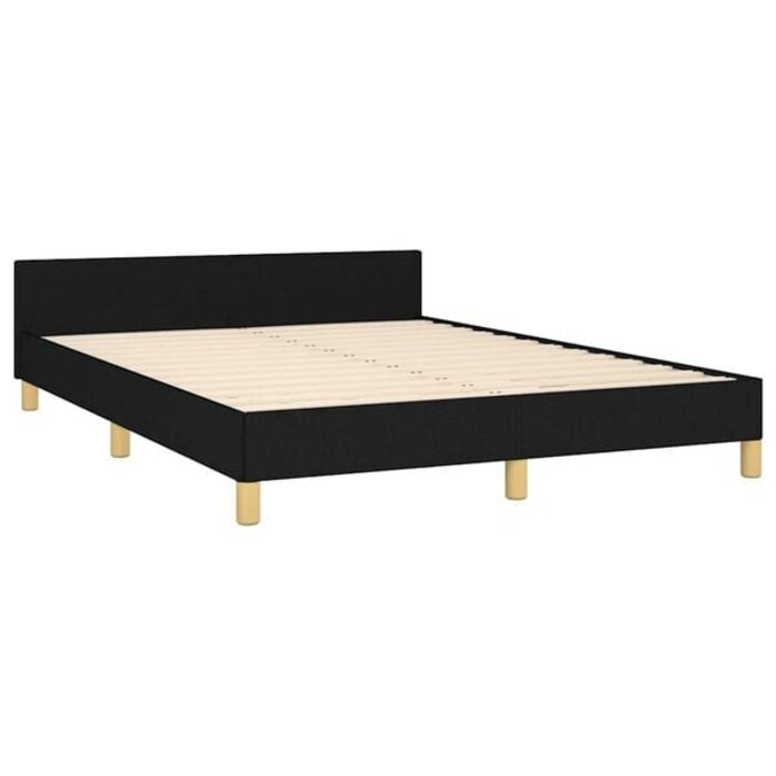 Bettrahmen mit Kopfteil Schwarz 140x190 cm - 34% Rabatt