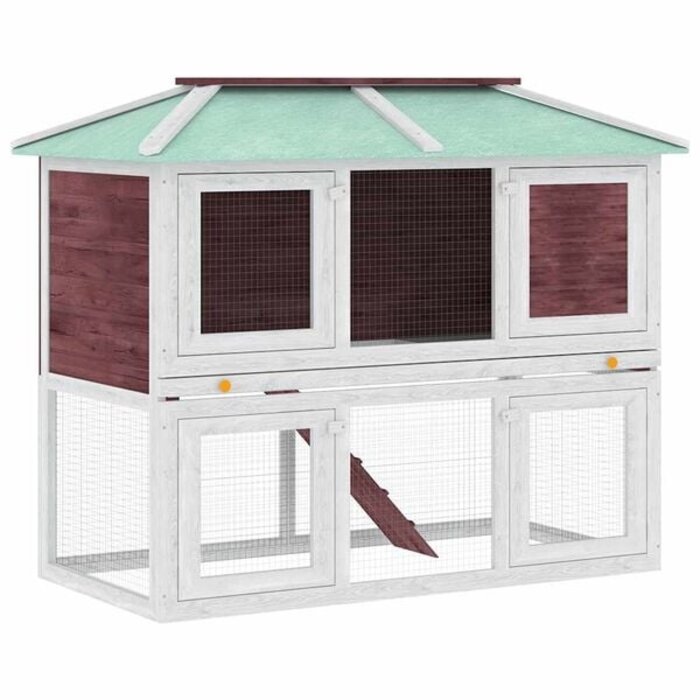 Kaninchenstall 130 cm mit zwei Etagen - 35% Rabatt