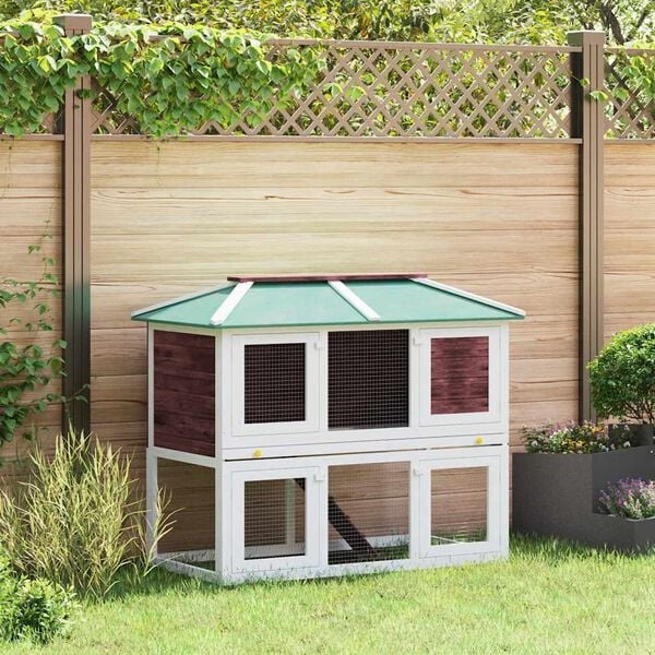 Kaninchenstall 130 cm mit zwei Etagen - 35% Rabatt