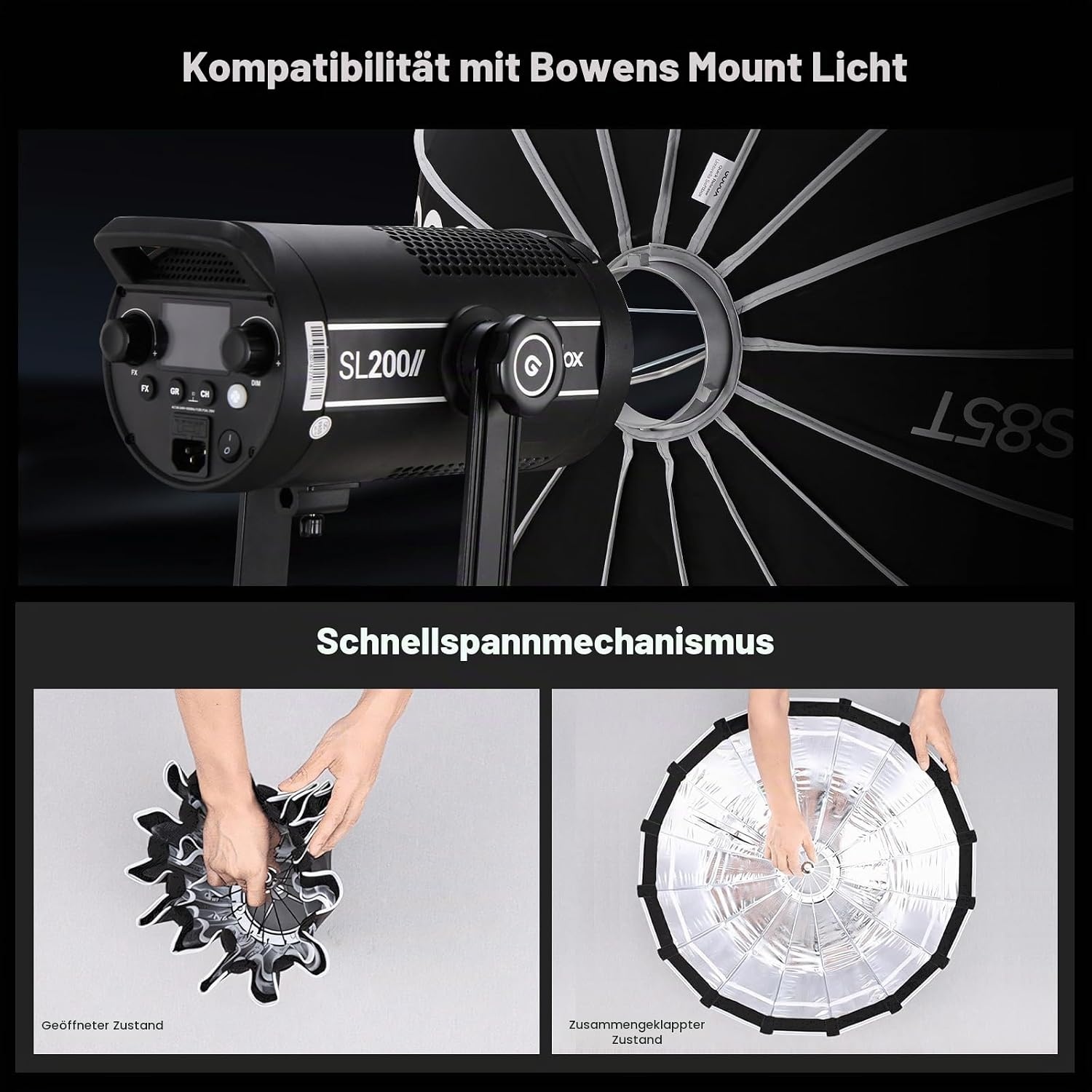 Parabol-Softbox 85cm Bowens-Anschluss - 34% Rabatt