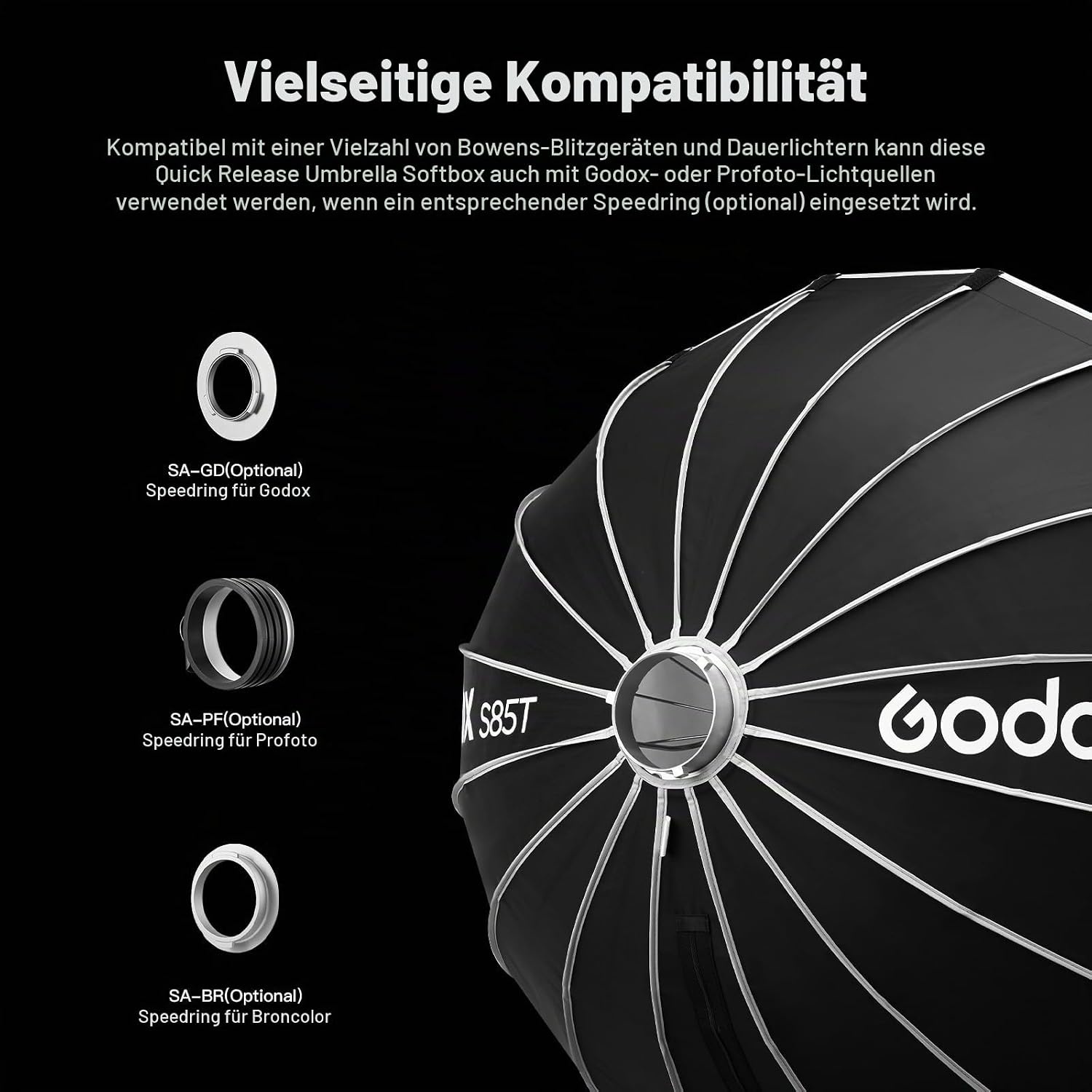 Parabol-Softbox 85cm Bowens-Anschluss - 34% Rabatt