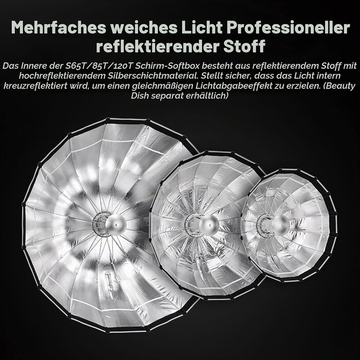 Parabol-Softbox 85cm Bowens-Anschluss - 34% Rabatt