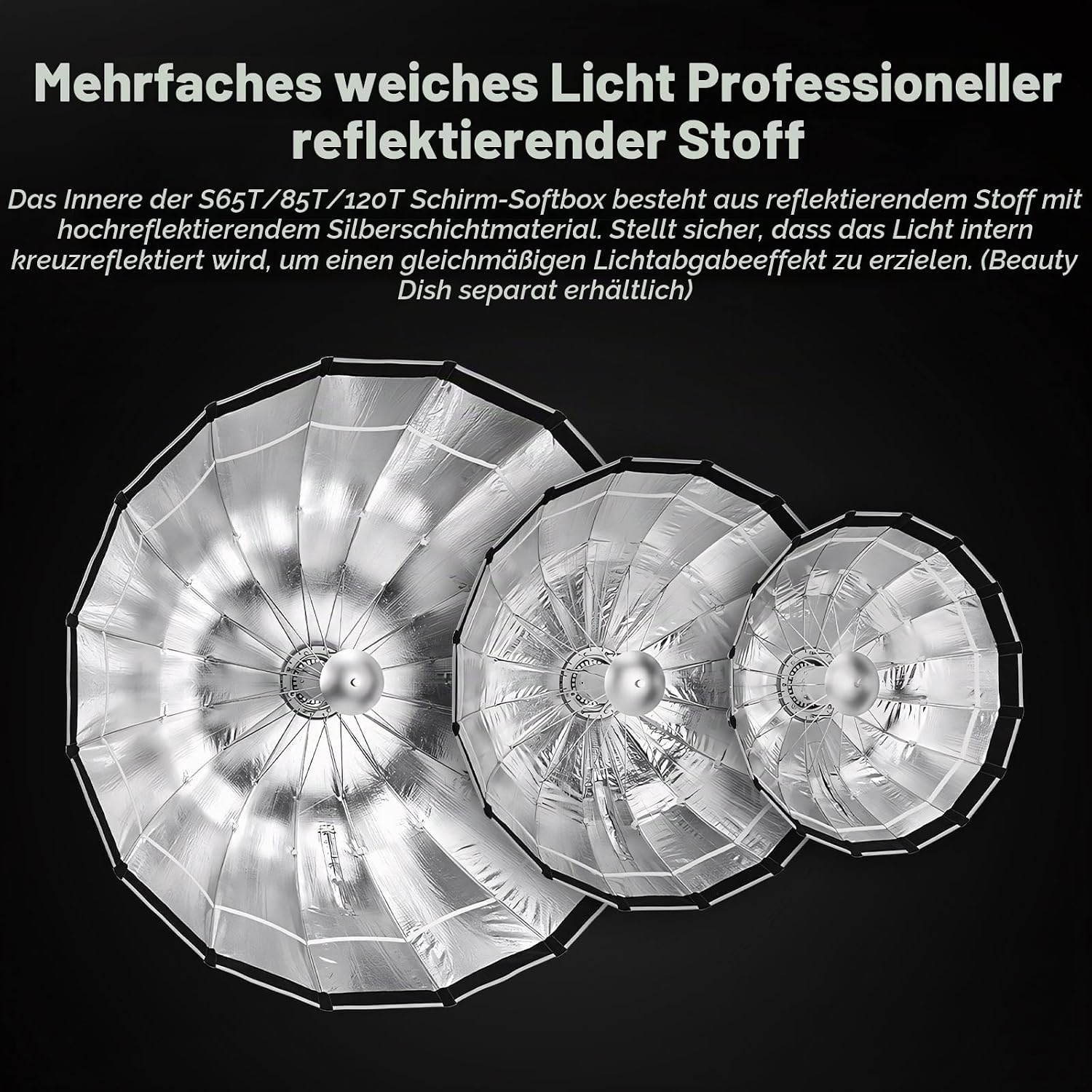 Parabol-Softbox 85cm Bowens-Anschluss - 34% Rabatt