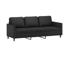 Vidaxl Modernes 3-Sitzer Sofa 180 cm Kunstleder Schwarz - 48% Rabatt