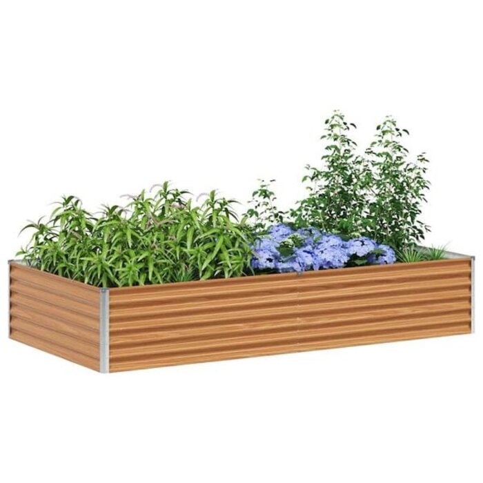 Hochbeet verzinkter Stahl 195x100x36 cm Hellbraun - 33% Rabatt