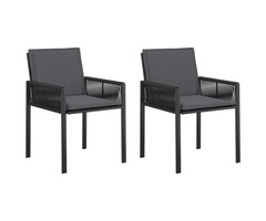Vidaxl Gartenstühle 2er Set Poly-Rattan Schwarz/Dunkelgrau - 52% Rabatt