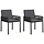 2er Set Gartenstühle Poly-Rattan Schwarz/Dunkelgrau - 35% Rabatt