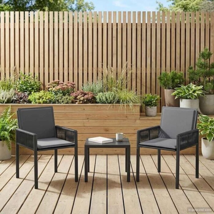 Vidaxl 2er Set Gartenstühle Poly-Rattan Schwarz/Dunkelgrau - 35% Rabatt