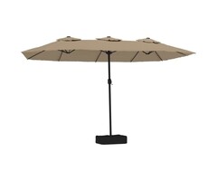 Vidaxl Doppel-Sonnenschirm 449x245 cm Taupe - 52% Rabatt