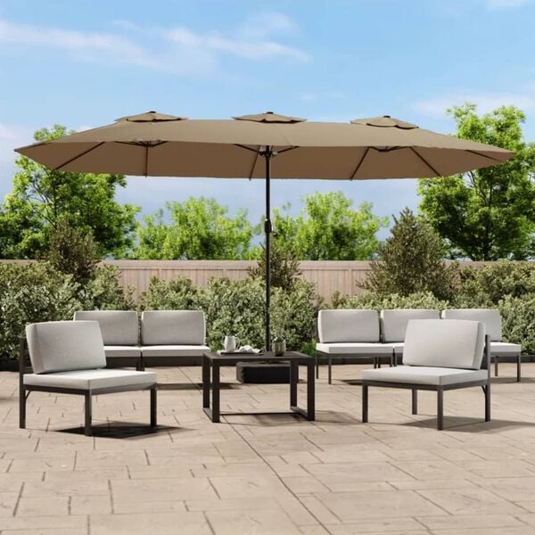 Doppel-Sonnenschirm 449x245 cm Taupe - 35% Rabatt