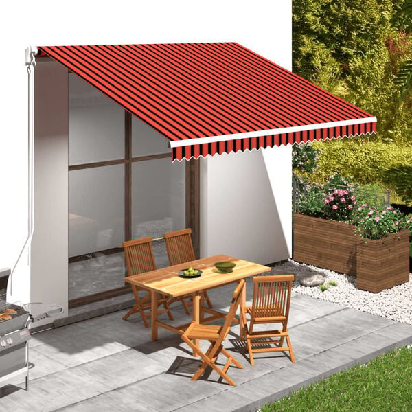 Markisentuch 400x300 cm orange-braun gestreift - 34% Rabatt