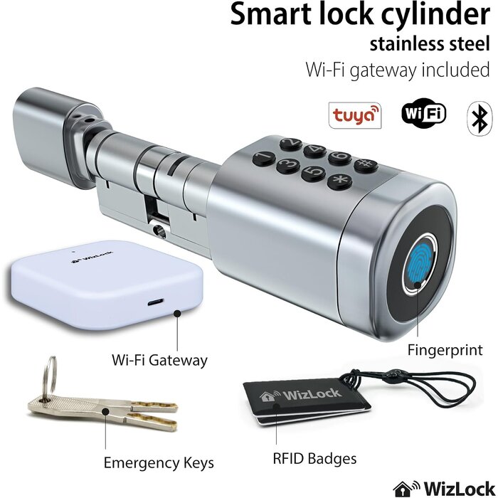 Smartes Türschloss mit Fingerabdruck - Silber - 34% Rabatt - Ausgepackt