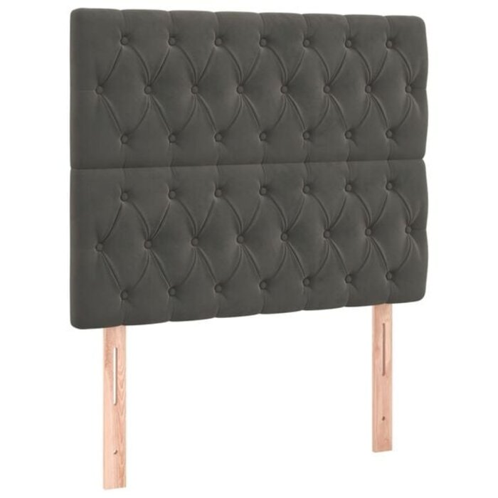 Bettkopfteil Set 2er-Pack Dunkelgrau Samt 100x78cm - 33% Rabatt